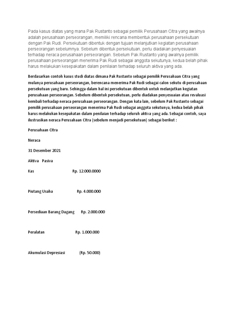 Pada Kasus Diatas Yang Mana Pak Rustanto Sebagai Pemilik Perusahaan ...