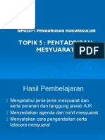 TOPIK 5 PENTADBIRAN Mesyuarat