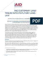 USAID Land Tenure PRRG Integrating Customary Land Tenure Into Statutory Land Law
