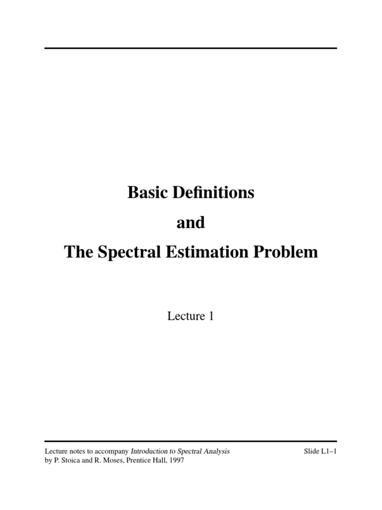Introduction to Spectral Estimation | PDF | Spectral Density | Discrete ...