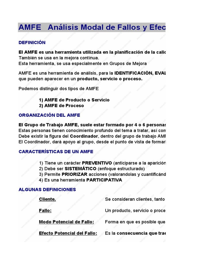Ejemplo de Análisis AMFE en Excel | PDF | Business | Producción y ...