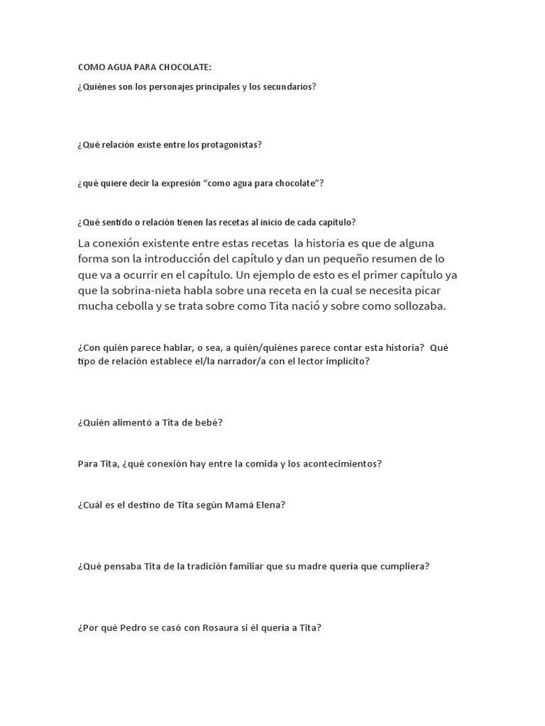 Como Agua para Chocolate PDF