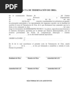 Acta de Terminacion de Obra