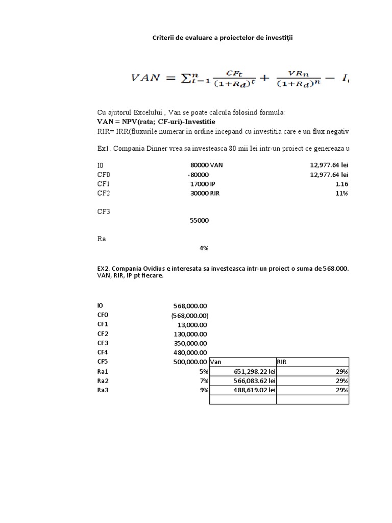 s12 Van, Rir, Ip, TR Exercitii | PDF