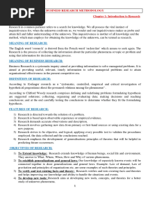 Business Research Methodology Unit-1 PDF Notes