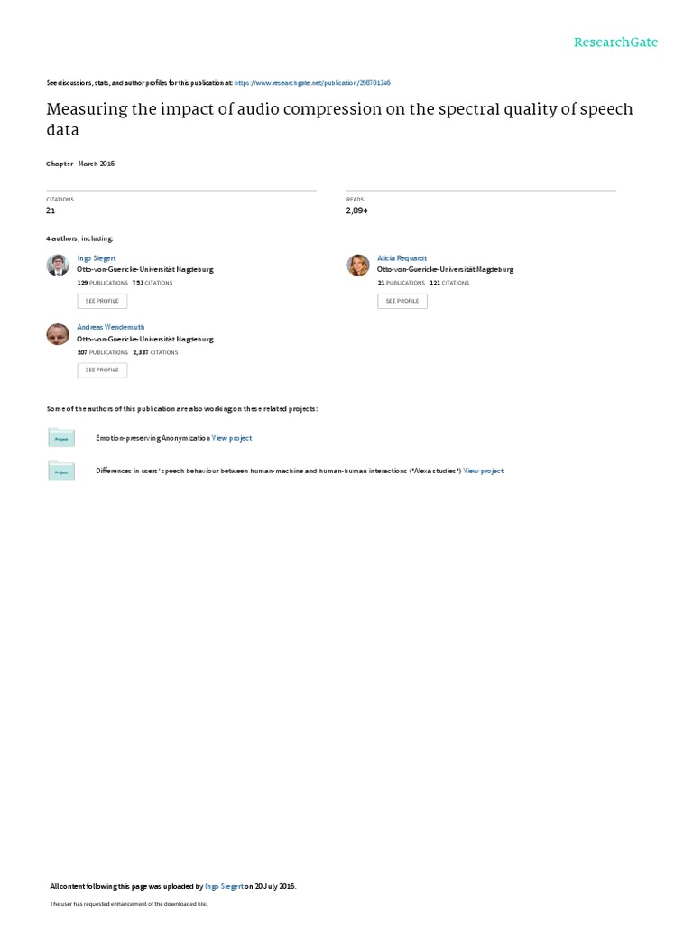 Measuring The Impact of Audio Compression On The Spectral Quality of