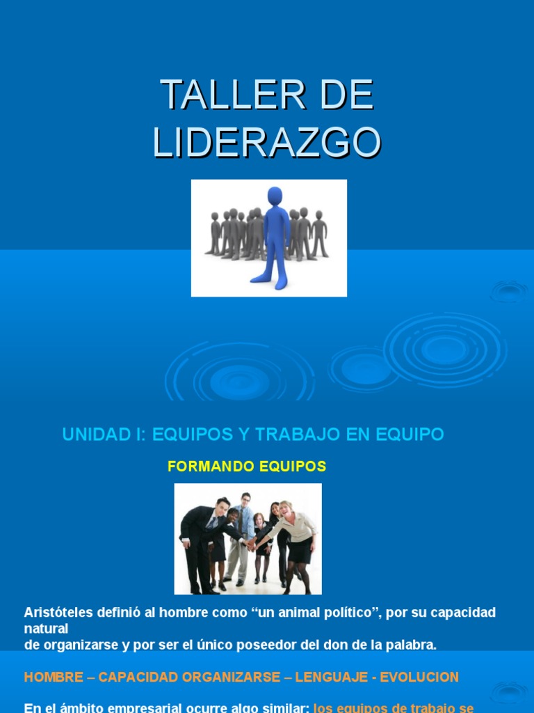 Taller de Liderazgo y Trabajo en Equipo | PDF | Inteligencia emocional ...