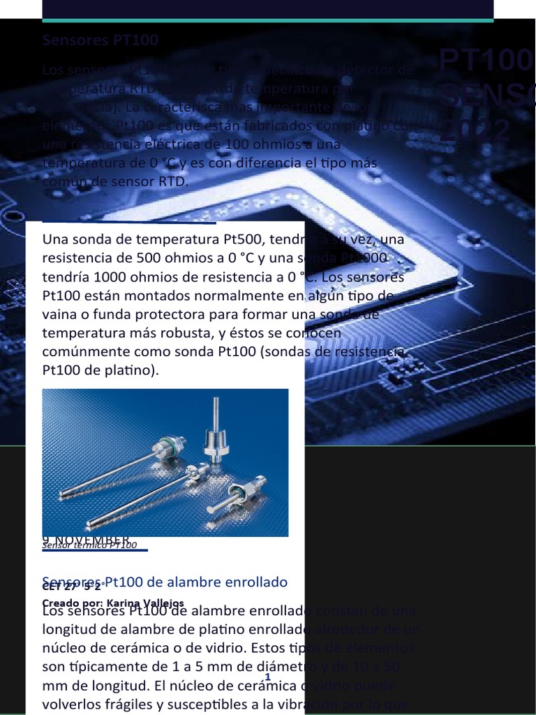 Funcionamiento de Sensores PT100 | PDF