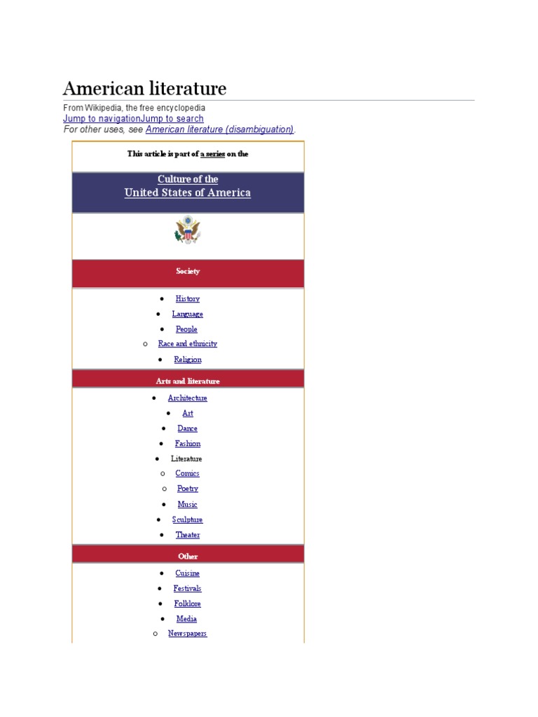 American Literature PDF American Literature Transcendentalism