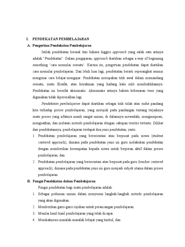 Pendekatan dan Model Pembelajaran Efektif | PDF