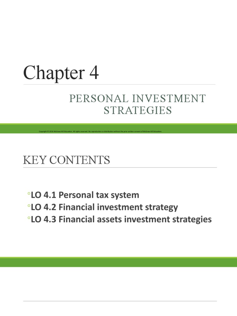 Chapter 4 Personal Investment Strategies PDF United States Treasury