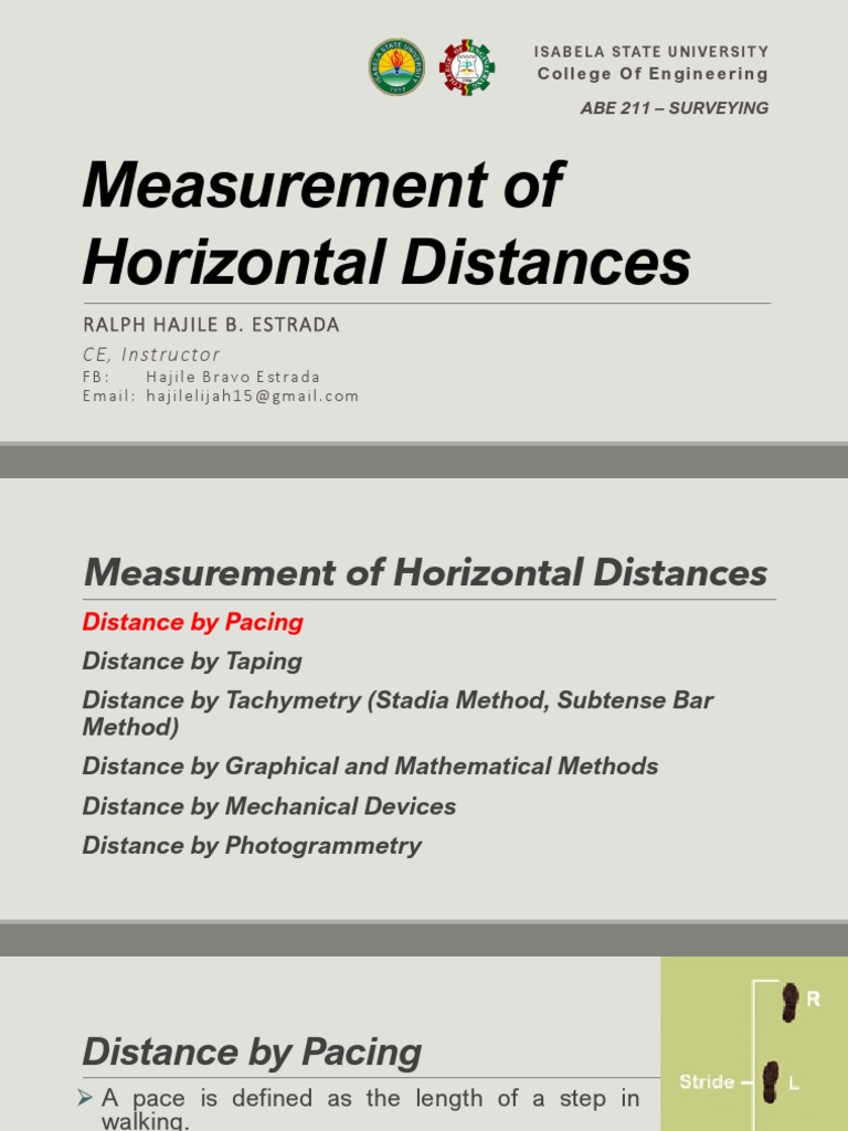 LEC 3 Measurement of Horizontal Distances PDF Surveying Metrology