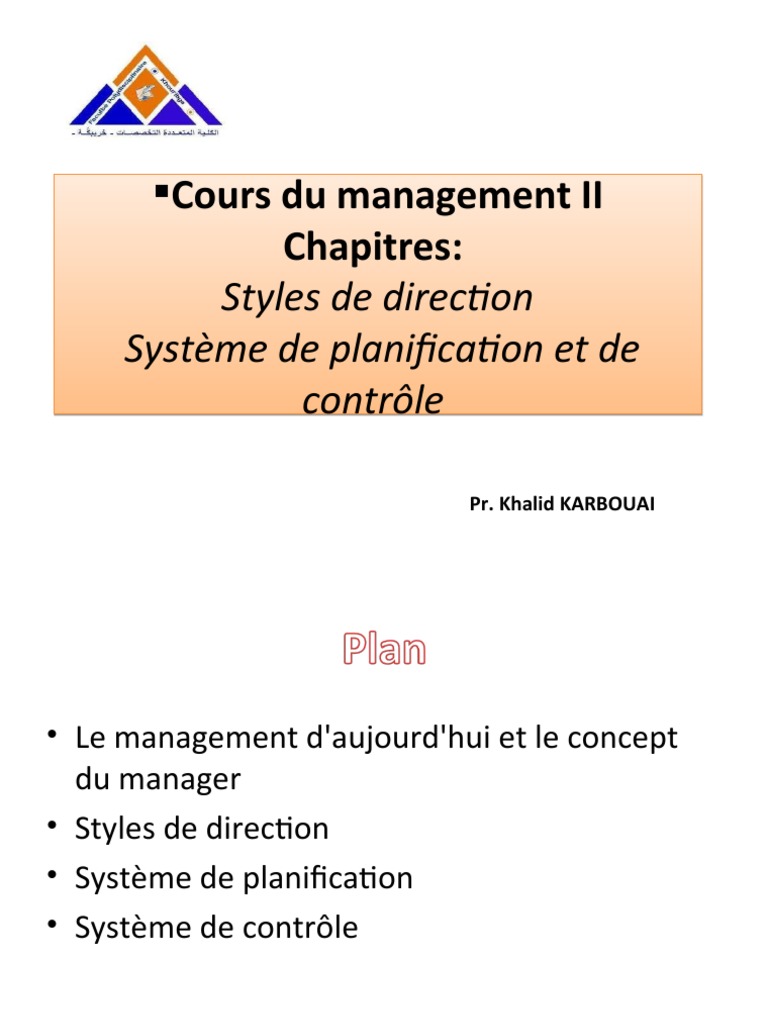 Styles de management et planification | PDF | Gestion stratégique ...