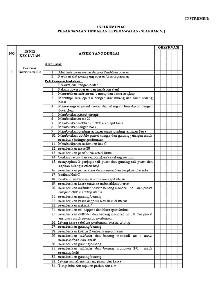 Prosedur Penggunaan Instrumen SC dan Pinset | PDF