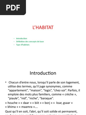 L Habitat PDF Habitat Logement