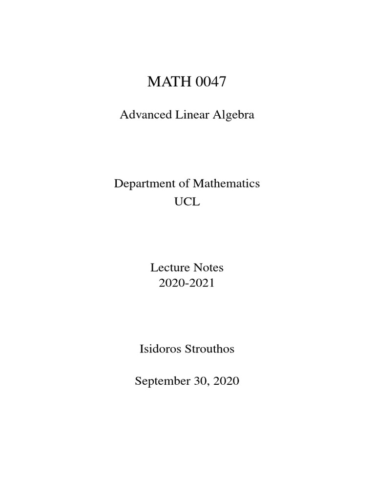 MATH0047 Lecture Notes 1 | PDF | Matrix (Mathematics) | Linear Map