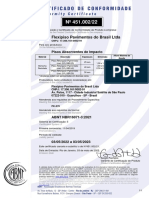 Certificado de Conformidade para pisos absorventes de impacto