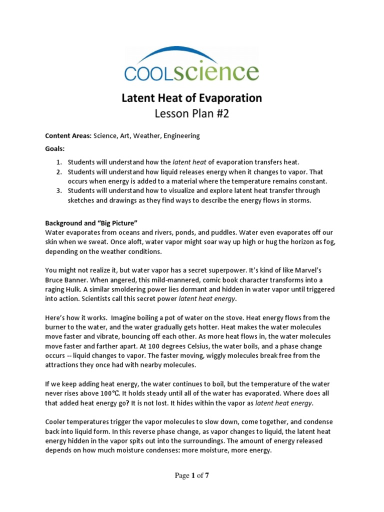 Lesson+Plan+2+ Latent+Heat | PDF | Evaporation | Ice