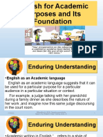1 English For Academic Purposes and Its Foundation