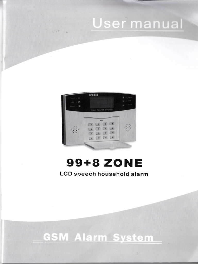 99+8 Zone GSM Alarm System Manual | PDF | Manufactured Goods ...