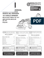 Ryobi PCL445 Angle Grinder Operators Manual Multilingual