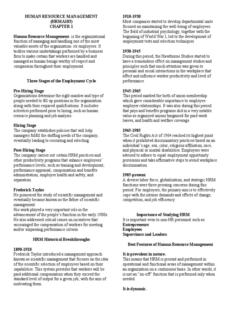 Hrm1 2 Download Free Pdf Employment Human Resource Management