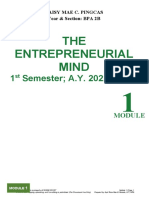 The Entrepreneurial Mind (Prelim Answer)