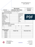 CM-001-013 Micrometer Calibration Work Sheet