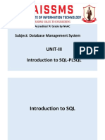 Unit 3 Introduction To SQL-PLSQL