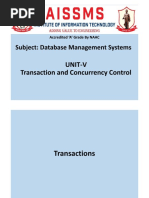 Unit 5 Transaction and Concurrency Control