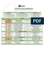 Tabela 3 Copa Mutirão Futsal Feminino Oficial XX