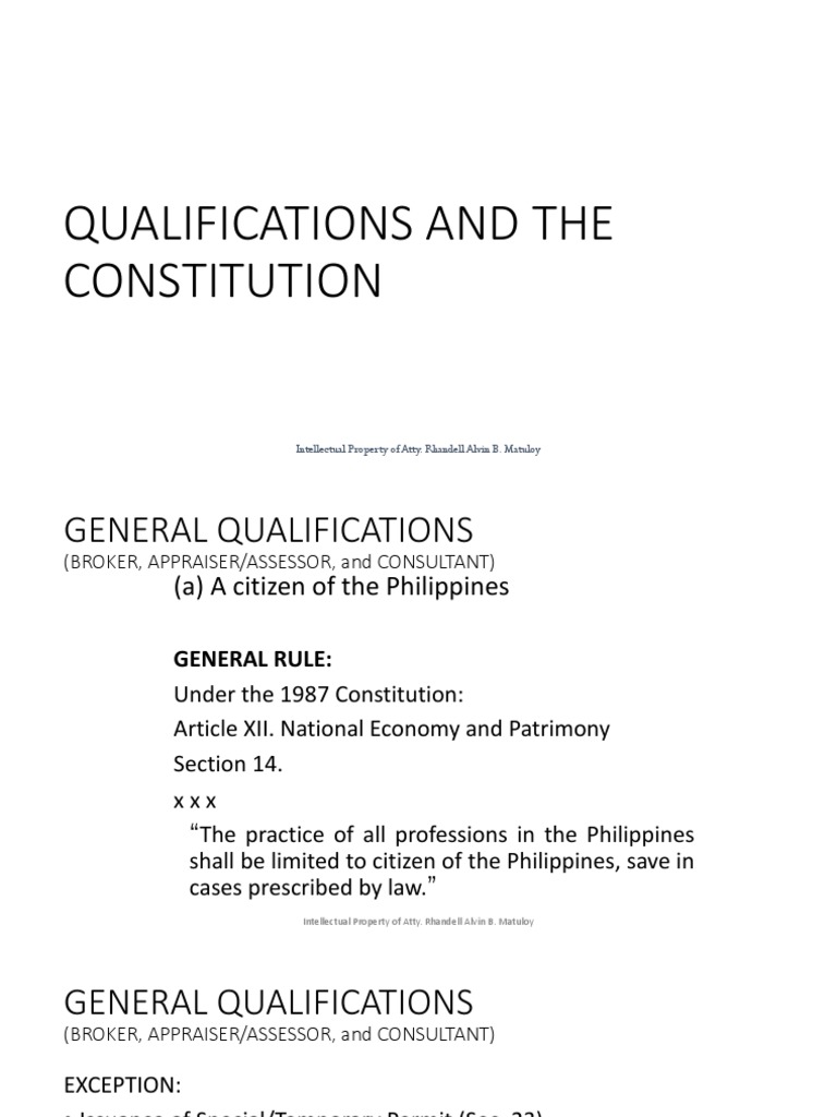 LECTURE 2 Slides 20 To 40 Qualifications To Tax 1 PDF Real Estate