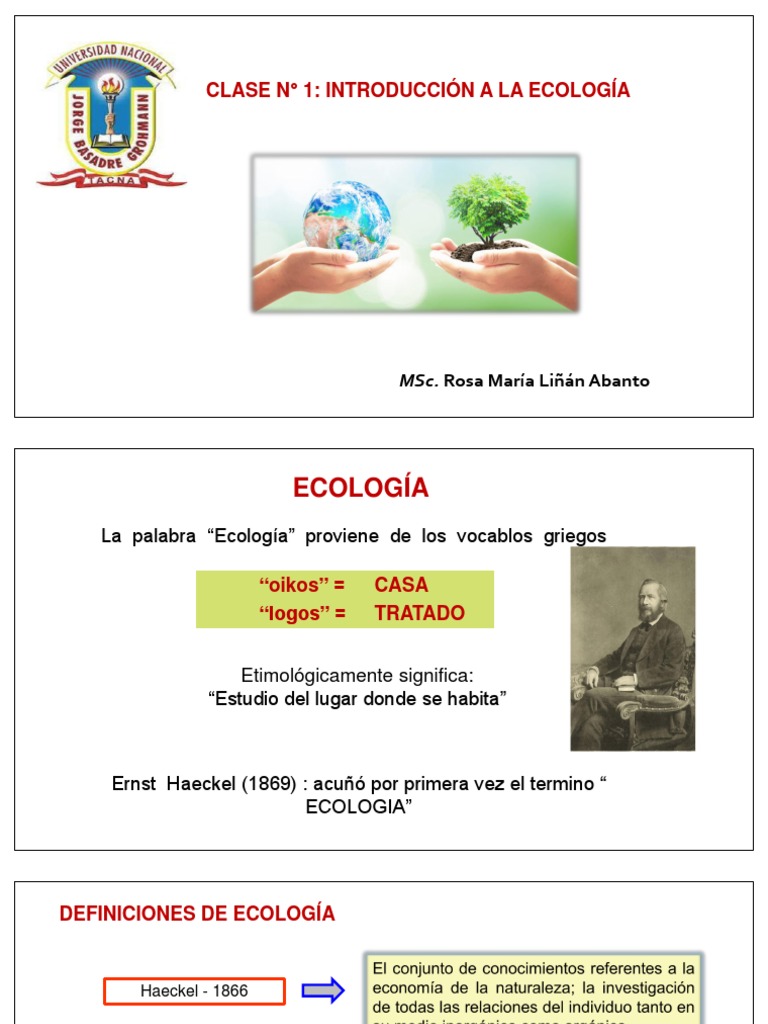 Clase 1 Ecologia y Ambiente | PDF | Ecología | Biología