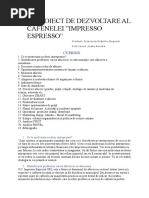 proiect dezvoltare cafenea