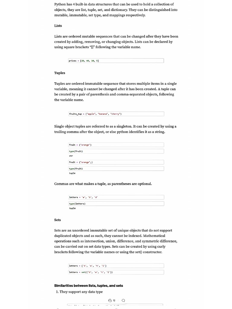 Python Data Types | PDF