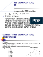 Context-Free Grammar (CFG) Dan Parsing: Parsing Parsing Pohon Sintaks