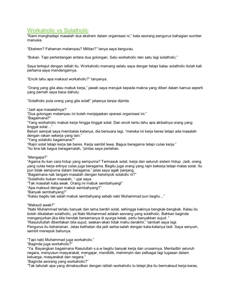 Workaholic Vs Solatholic Pdf