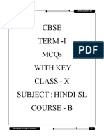 CBSE X SL HINDI TERM-I-Material (MCQS)