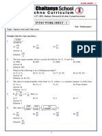 8 - Class INTSO Work Sheet - 1 - Square Roorts and Cube Roots