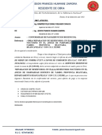 Informe de Comformidad N°009 Servicios Higienicos Carta Anulada