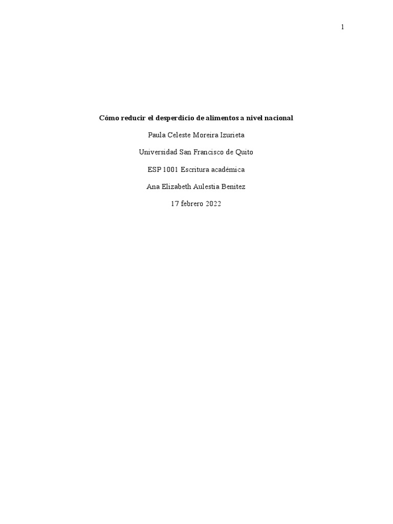 Estrategias para Reducir Desperdicio Alimentario | PDF | Alimentos ...