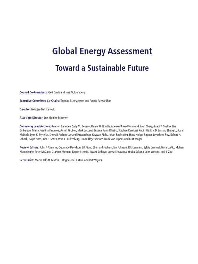Global Energy Assessment Fullreport Pdf Renewable Energy