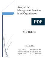 Analyzing Management Practices at Mir Bakers