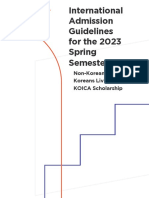 International Admission Guidelines For The 2023 Spring Semester