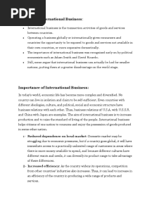 International Business - Meaning, Importance, Nature and Scope