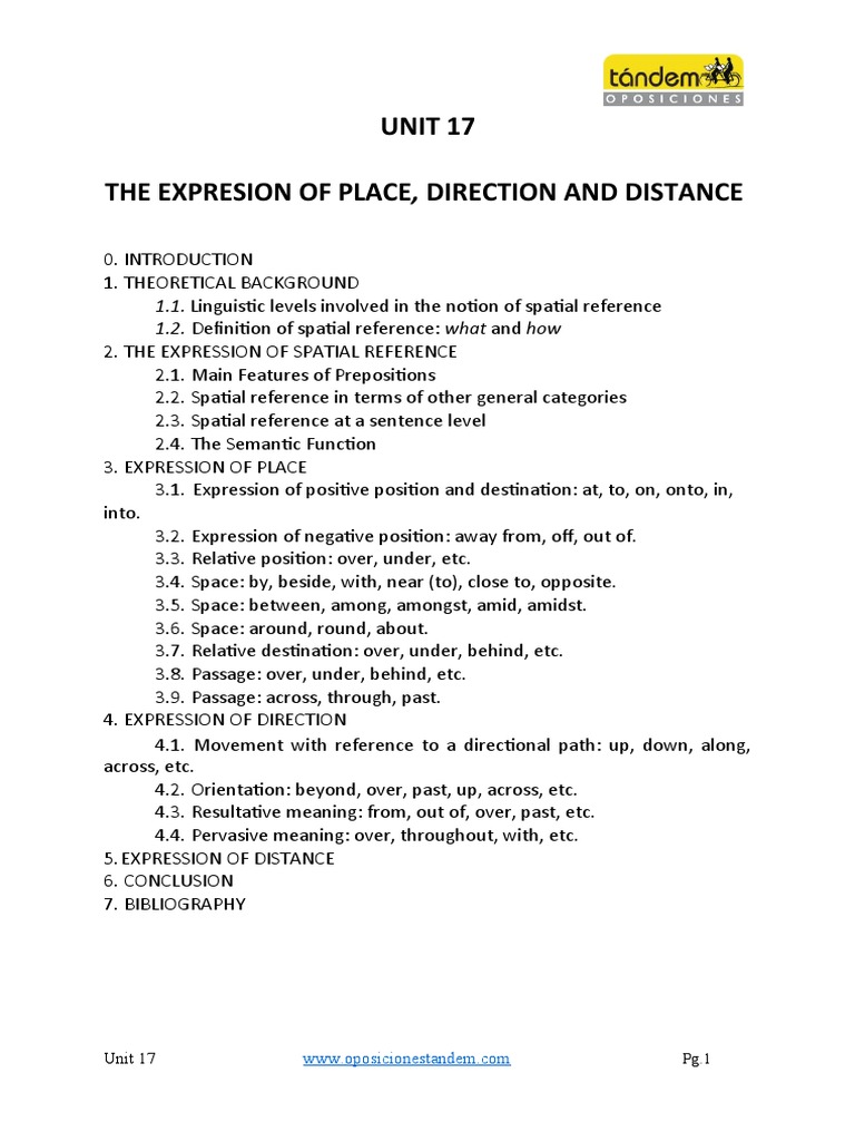 Understanding Spatial Reference in English | PDF | Preposition And ...