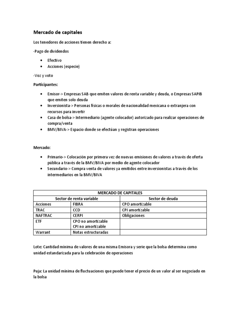 Introducción al Mercado de Capitales | PDF | Compartir (Finanzas) | Bolsa