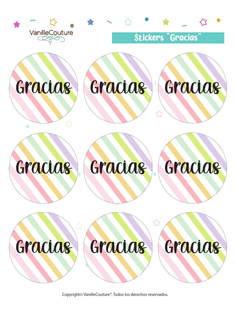 U4 - L2 - Stickers Gracias 6 CM | PDF