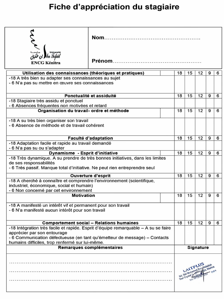 Grille D - Evaluation-S6 | PDF