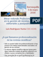 Profesionalización en La Gestion de Revistas